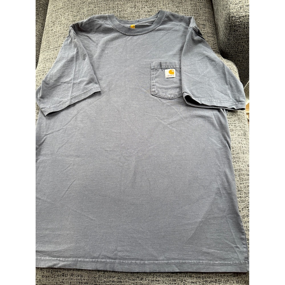 Carhartt K87 Mens Large Tall Gray Blue Pocket T-Shirt Original Fit Cotton Tee